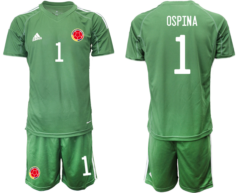 Men 2020-2021 Season National team Colombia goalkeeper green #1 Soccer Jersey5